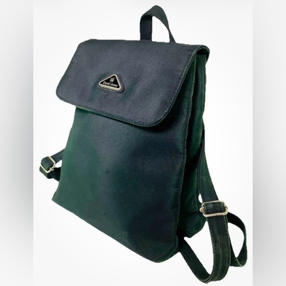 Vintage 90’s Black Nylon Backpack Purse approx 9 x 10in with Adjustable Straps